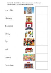 English Worksheet: city places