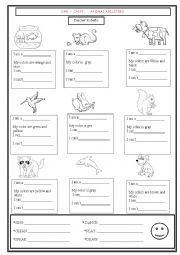English Worksheet: CAN  -  CANT       ANIMAL ABILITIES  2017