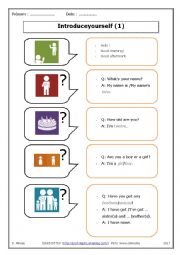 English Worksheet: Introduce yourself