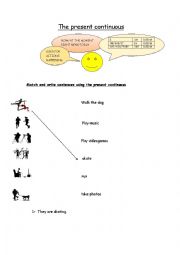 English Worksheet: present simple continuous