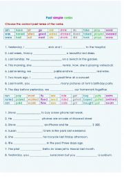 Simple past verb Test #1