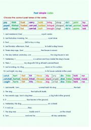 English Worksheet: Simple past verb Test #2