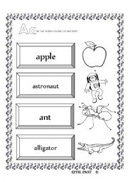 English Worksheet: INTERACTIVE  BOOK - ALPHABET - THE LEETER A