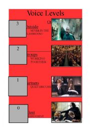 English Worksheet: Harry Potter Classroom Voice Levels