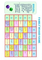 English Worksheet: family board game