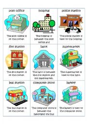 English Worksheet: Asking / Giving Directions Game (Card 2)