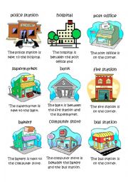 English Worksheet: Asking / Giving Directions Game (Card 3)