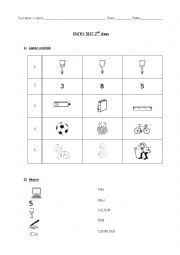 Entry test second class primary