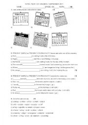 English Worksheet: Initial test 2