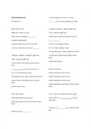 English Worksheet: Dont Let Me Down - Chainsmokers