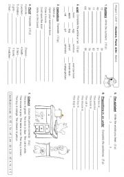 Numbers, Plural, Instructions, A/An - REVISION Test