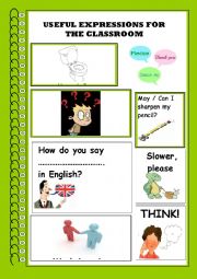 English Worksheet: Useful expressions for the classroom