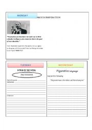 English Worksheet: Bell-Ringer Journals