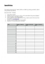 English Worksheet: Speed Writing