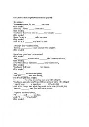 English Worksheet: Song Present Simple Gap Fill  Ray Charles Its alright