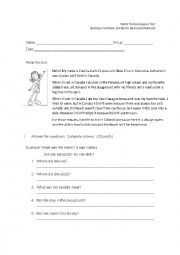 English Worksheet: simple past test