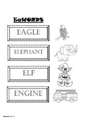 English Worksheet: INTERACTIVE BOOK - ALPHABET - THE LETTER E