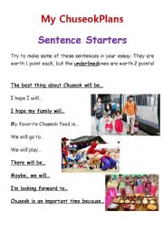 English Worksheet: Chuseok Writing Language