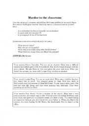 English Worksheet: Murder in the classroom