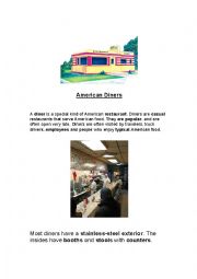 English Worksheet: American Diners