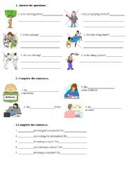 English Worksheet: Present Continuous