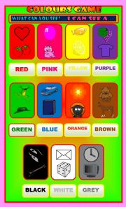 English Worksheet: Colour game display