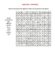 English Worksheet: Adjectives Word Search 2