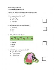 English Worksheet: Peppa pig_Nature trail