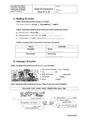 English Worksheet: 7th form test