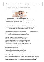 English Worksheet: FAMILY RELATIONSHIPS