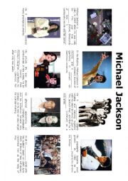 English Worksheet: Michael Jackson Biography (Past Simple - Regular Verbs)