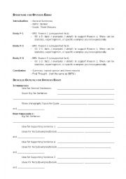 English Worksheet: Opinion essay