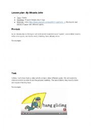 English Worksheet: Lesson plan - topic sports
