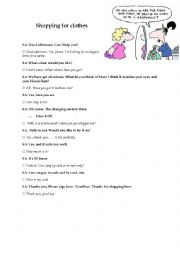 English Worksheet: Shopping dialogues