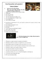 English Worksheet: Over the garden wall episode 3