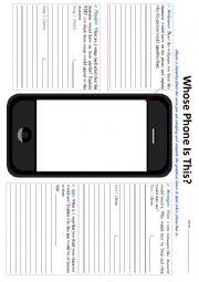 English Worksheet: Whose phone is this?