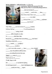 English Worksheet: Video Worksheet-King Arthur2017-Trailer