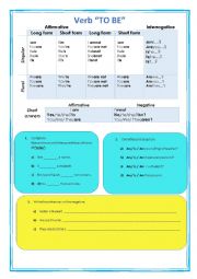 English Worksheet: Verb To be