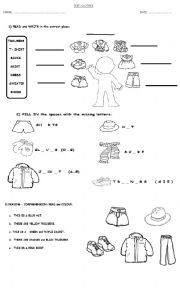 English Worksheet: CLOTHES TEST