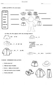 English Worksheet: CLOTHES TEST