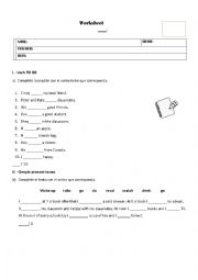 worksheet verb to be- simple present- present contiunous