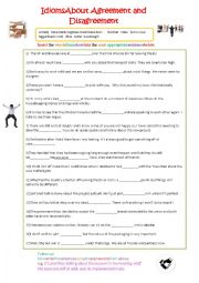 English Worksheet: Idioms for Agreeing and Disagreeing