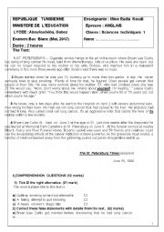 English Worksheet: MOCK EXAM 2017