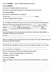 English Worksheet: lesson second year
