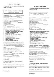 English Worksheet: Present Simple vs Present Continuous