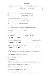 English Worksheet: qUANTIFY