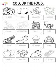 English Worksheet: Food - cut & paste