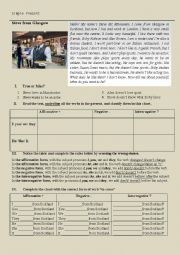 English Worksheet: Present simple reading comprehention 