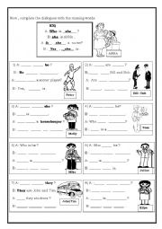 English Worksheet: To be: Short Answer affirmative