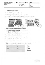 English Worksheet: 7th form test